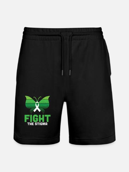 Fight The Stigma Butterfly Mental Health - Stanley/Stella Trainer Unisex Organic Jogging Shorts - black