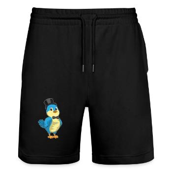 Bird Groom Top Hat Wedding - Stanley/Stella Trainer Unisex Organic Jogging Shorts - black - Front - Nik (191cm) & Marisol (170cm)