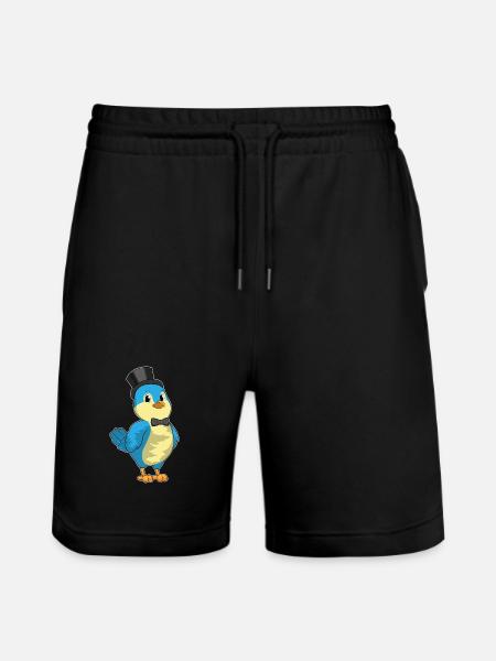 Bird Groom Top Hat Wedding - Stanley/Stella Trainer Unisex Organic Jogging Shorts - black