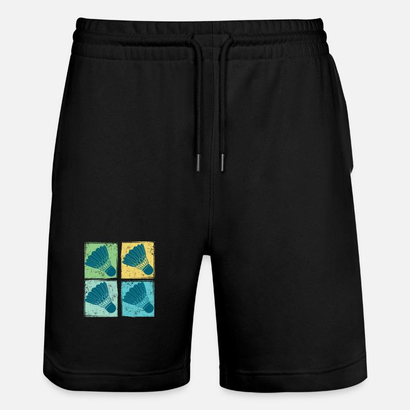 Badminton Shuttlecocks Pop Art - Short de jogging bio TRAINER Stanley/Stella unisexe - noir