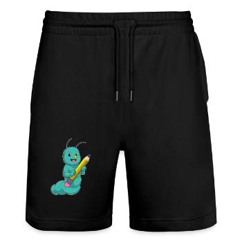 École de crayons des élèves Caterpillar - Short de jogging bio TRAINER Stanley/Stella unisexe - noir - Devant - Nik (191cm) & Marisol (170cm)