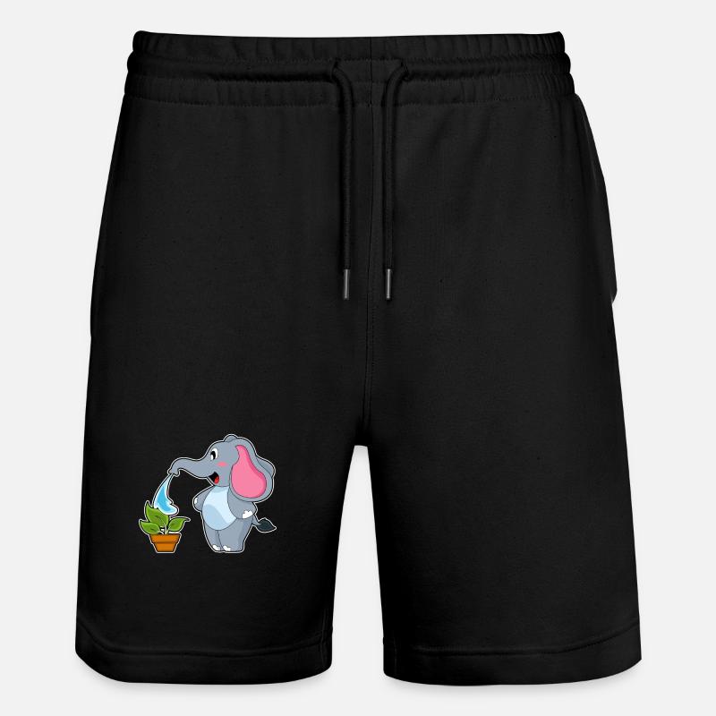 Éléphant avec plante - Short de jogging bio TRAINER Stanley/Stella unisexe - noir