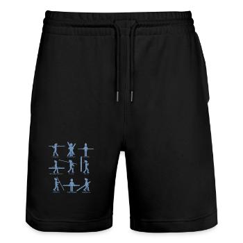 9 Typen der Skifahrer - Stanley/Stella Unisex Bio Joggingshorts Trainer  - Schwarz - Vorne - Nik (191cm) & Marisol (170cm)