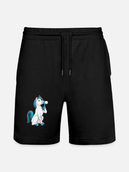 Einhorn Seifenblasen - Stanley/Stella Unisex Bio Joggingshorts Trainer - Schwarz