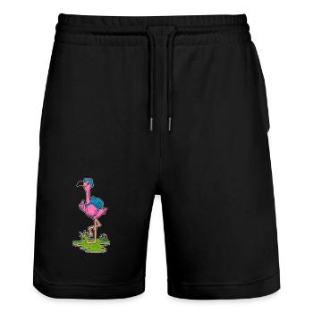 Randonnée à dos Flamingo Wanderer - Short de jogging bio TRAINER Stanley/Stella unisexe - noir - Devant - Nik (191cm) & Marisol (170cm)