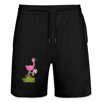 Joueurs de football Flamingo Football - Short de jogging bio TRAINER Stanley/Stella unisexe - noir - Devant - Nik (191cm) & Marisol (170cm)