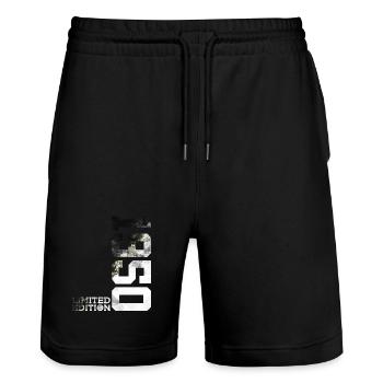 76TH BIRTHDAY LIMITED EDITION 1950 - Stanley/Stella Trainer Unisex Organic Jogging Shorts - black - Front - Nik (191cm) & Marisol (170cm)