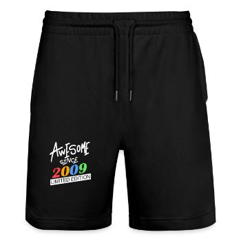 Vintage 2009 - Fantastic since 2009 - Stanley/Stella Trainer Unisex Organic Jogging Shorts - black - Front - Nik (191cm) & Marisol (170cm)