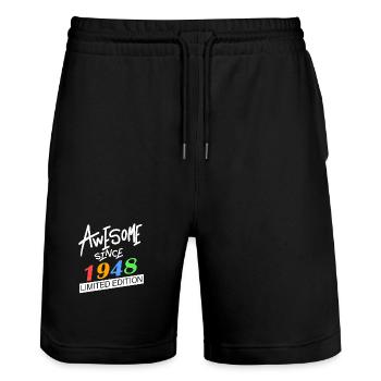 1948 - Stanley/Stella Unisex Bio Joggingshorts Trainer  - Schwarz - Vorne - Nik (191cm) & Marisol (170cm)