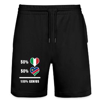 Brilliant Italy and Namibia / Gift - Stanley/Stella Trainer Unisex Organic Jogging Shorts - black - Front - Nik (191cm) & Marisol (170cm)