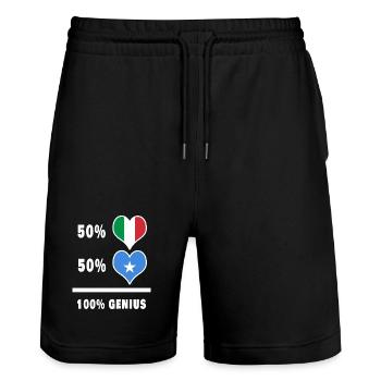 Brillante Italie et Somalie / Cadeau - Short de jogging bio TRAINER Stanley/Stella unisexe - noir - Devant - Nik (191cm) & Marisol (170cm)