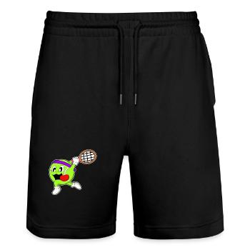 Raquette de tennis balle de tennis - Short de jogging bio TRAINER Stanley/Stella unisexe - noir - Devant - Nik (191cm) & Marisol (170cm)