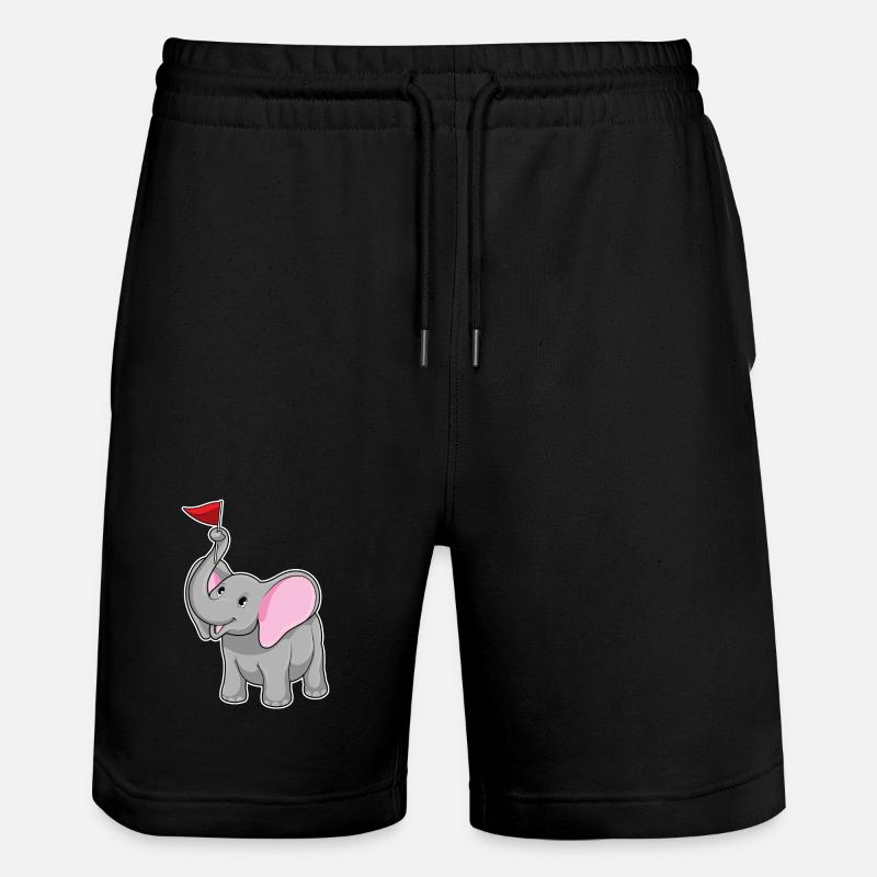 Éléphant avec drapeau - Short de jogging bio TRAINER Stanley/Stella unisexe - noir