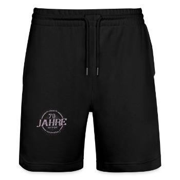 70. Geburtstag es dauerte 70 Jahre so gut - Stanley/Stella Unisex Bio Joggingshorts Trainer  - Schwarz - Vorne - Nik (191cm) & Marisol (170cm)
