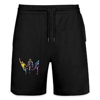 Watercolors Women Triathlon - Stanley/Stella Trainer Unisex Organic Jogging Shorts - black - Front - Nik (191cm) & Marisol (170cm)