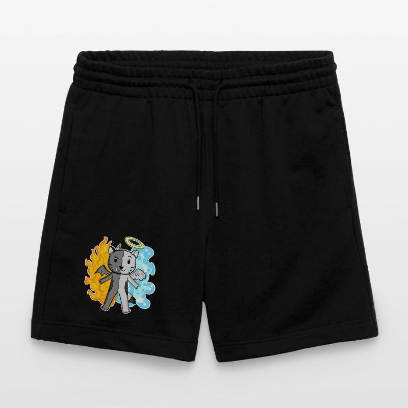 Cat Cat Breed Devon Rex - Angel and Devil Stanley/Stella Trainer Unisex Organic Jogging Shorts