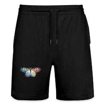 Butterfly Rainbow - Stanley/Stella Trainer Unisex Organic Jogging Shorts - black - Front - Nik (191cm) & Marisol (170cm)