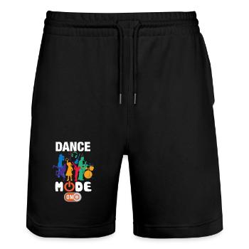 Funny Dance Mode On - Stanley/Stella Trainer Unisex Organic Jogging Shorts - black - Front - Nik (191cm) & Marisol (170cm)