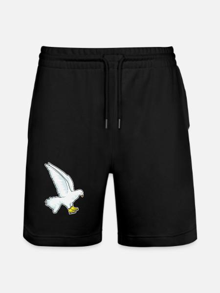 Pigeon Ice Skating Skates - Stanley/Stella Trainer Unisex Organic Jogging Shorts - black