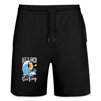 Let's Taco Bout Surfing Lover - Stanley/Stella Trainer Unisex Organic Jogging Shorts - black - Front - Nik (191cm) & Marisol (170cm)