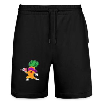 Karotte Dart Dartpfeil - Stanley/Stella Unisex Bio Joggingshorts Trainer  - Schwarz - Vorne - Nik (191cm) & Marisol (170cm)