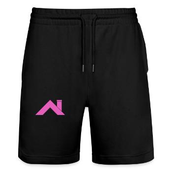 Toit de la maison - Short de jogging bio TRAINER Stanley/Stella unisexe - noir - Devant - Nik (191cm) & Marisol (170cm)