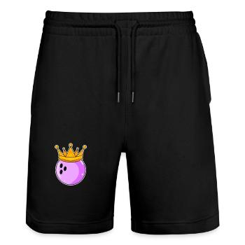 Bowling Women Partner Look - Stanley/Stella Trainer Unisex Organic Jogging Shorts - black - Front - Nik (191cm) & Marisol (170cm)