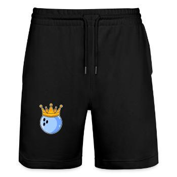 Bowling Men's Partner Look - Stanley/Stella Trainer Unisex Organic Jogging Shorts - black - Front - Nik (191cm) & Marisol (170cm)