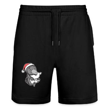 Corbeau Noël Sommeil Sommeil Sommeil Sommeil - Short de jogging bio TRAINER Stanley/Stella unisexe - noir - Devant - Nik (191cm) & Marisol (170cm)