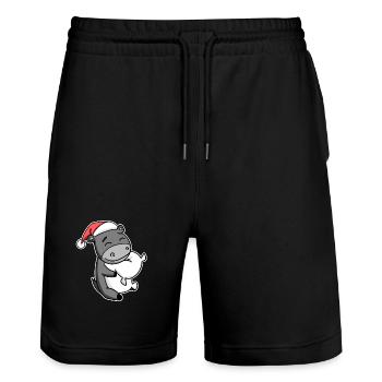 Âne Noël Sommeil Sommeil Sommeil Sommeil - Short de jogging bio TRAINER Stanley/Stella unisexe - noir - Devant - Nik (191cm) & Marisol (170cm)