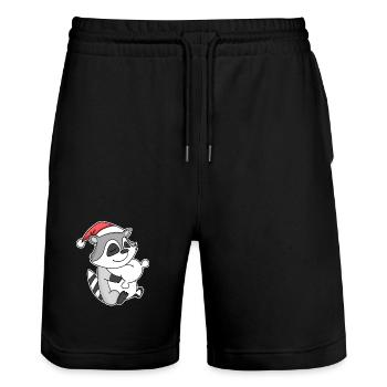 Raton laveur Noël Sommeil Sommeil Sommeil - Short de jogging bio TRAINER Stanley/Stella unisexe - noir - Devant - Nik (191cm) & Marisol (170cm)
