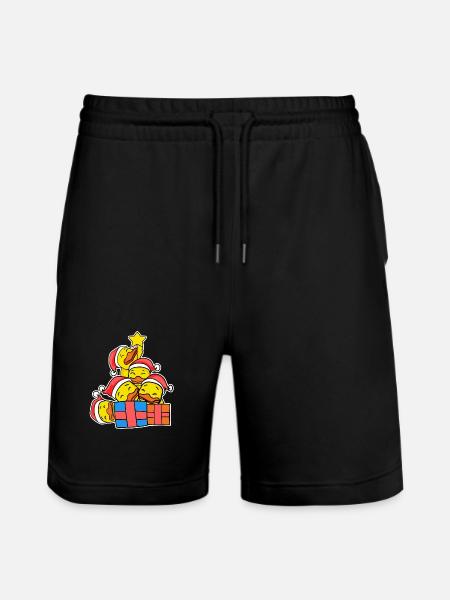 Christmas Christmas Tree Duck Ducks - Stanley/Stella Trainer Unisex Organic Jogging Shorts - black