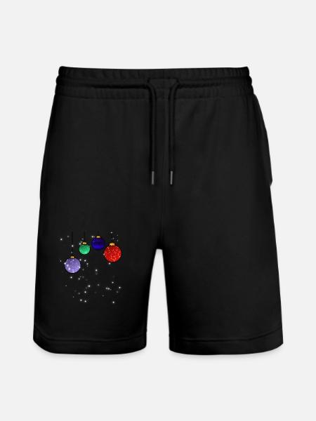Christbaumkugeln mit Schneeflocken - Stanley/Stella Unisex Bio Joggingshorts Trainer  - Schwarz