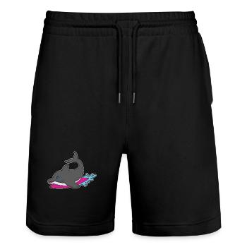 Dolphin Surfing Surfboard Summer - Stanley/Stella Trainer Unisex Organic Jogging Shorts - black - Front - Nik (191cm) & Marisol (170cm)