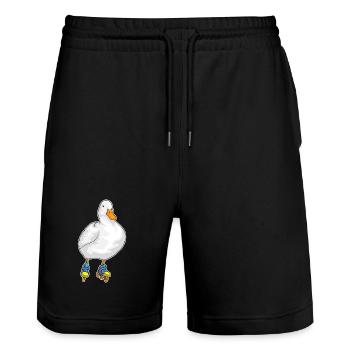 Ente Inline skating Inline skates - Stanley/Stella Unisex Bio Joggingshorts Trainer  - Schwarz - Vorne - Nik (191cm) & Marisol (170cm)