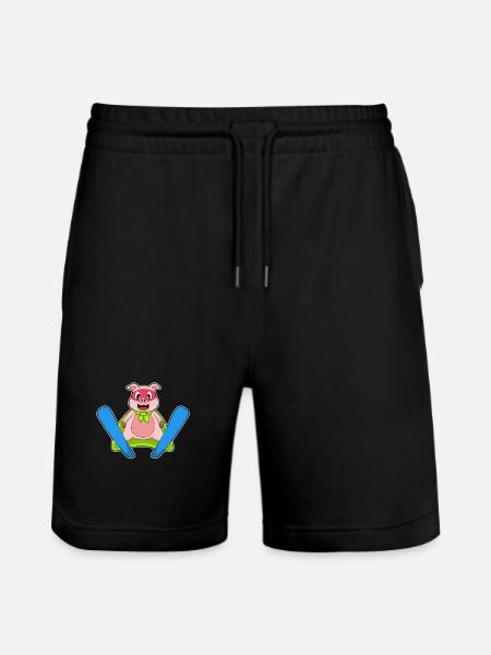Pig Ski Jumper Ski - Stanley/Stella Trainer Unisex Organic Jogging Shorts - black