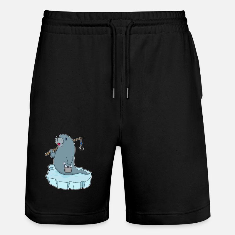 Phoque pêcheur Ange - Short de jogging bio TRAINER Stanley/Stella unisexe - noir