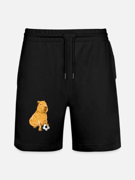 Capybara Football - Stanley/Stella Trainer Unisex Organic Jogging Shorts - black