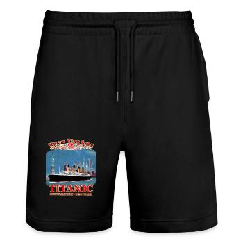 TITANIC creation Louis RUNEMBERG © Adagp - Stanley/Stella Trainer Unisex Organic Jogging Shorts - black - Front - Nik (191cm) & Marisol (170cm)