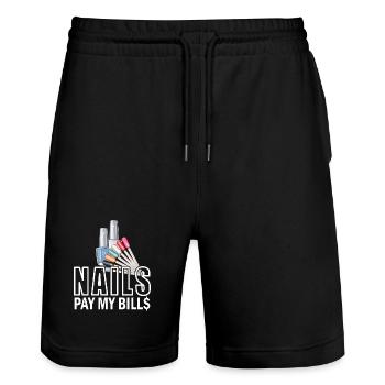 Nails Pay My Bills Manicure - Stanley/Stella Trainer Unisex Organic Jogging Shorts - black - Front - Nik (191cm) & Marisol (170cm)