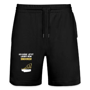 Ich wäre jetzt lieber beim Snooker - Stanley/Stella Unisex Bio Joggingshorts Trainer  - Schwarz - Vorne - Nik (191cm) & Marisol (170cm)
