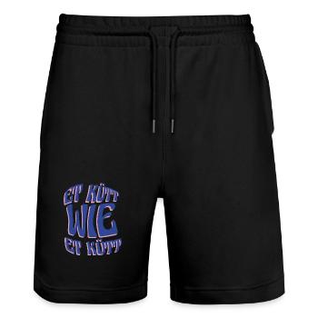 Köln Et Kütt Wie Et Kütt Kölner Grundgesetz Kölsch - Stanley/Stella Unisex Bio Joggingshorts Trainer  - Schwarz - Vorne - Nik (191cm) & Marisol (170cm)