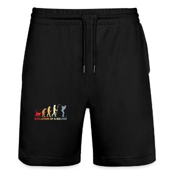 Évolution du golfeur - Short de jogging bio TRAINER Stanley/Stella unisexe - noir - Devant - Nik (191cm) & Marisol (170cm)