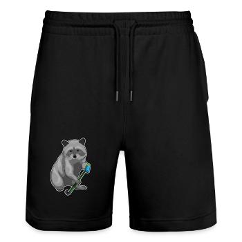 Croc de hockey sur gazon Raton - Short de jogging bio TRAINER Stanley/Stella unisexe - noir - Devant - Nik (191cm) & Marisol (170cm)