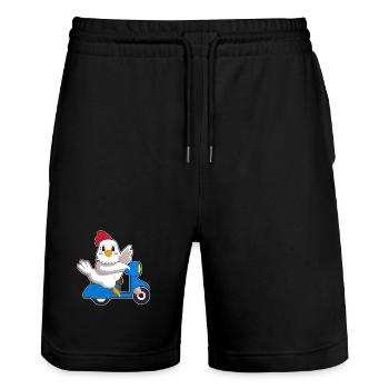 Chicken Scooter - Stanley/Stella Trainer Unisex Organic Jogging Shorts - black - Front - Nik (191cm) & Marisol (170cm)