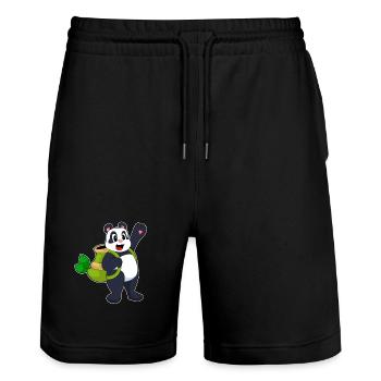 Panda Schüler Rucksack Schule - Stanley/Stella Unisex Bio Joggingshorts Trainer  - Schwarz - Vorne - Nik (191cm) & Marisol (170cm)
