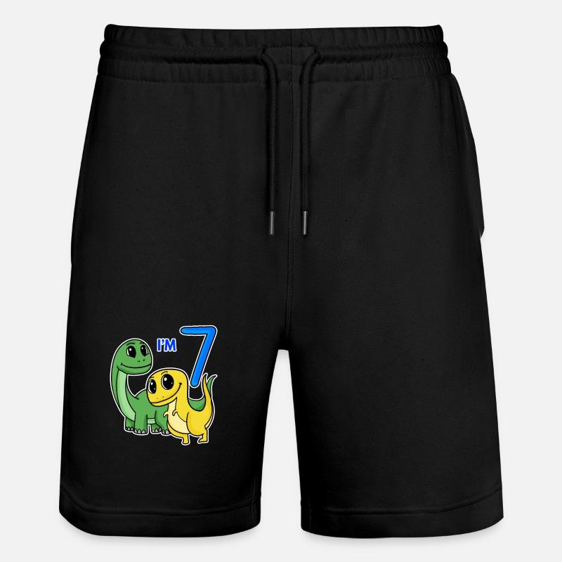 7ème anniversaire garçon Dino Motif - Short de jogging bio TRAINER Stanley/Stella unisexe - noir
