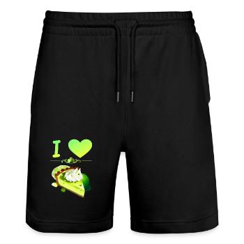 I Love Key Lime Pie - Stanley/Stella Trainer Unisex Organic Jogging Shorts - black - Front - Nik (191cm) & Marisol (170cm)