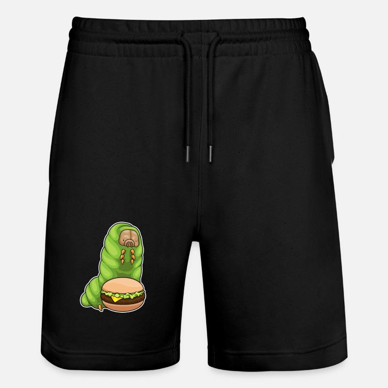 Raupe Cheeseburger - Stanley/Stella Unisex Bio Joggingshorts Trainer - Schwarz
