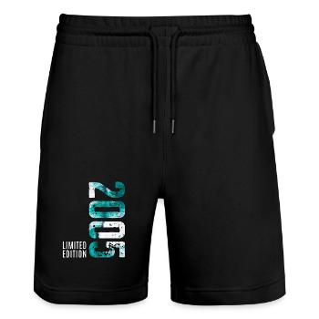 20th Birthday Boy Girl Saying Gift 2005 - Stanley/Stella Trainer Unisex Organic Jogging Shorts - black - Front - Nik (191cm) & Marisol (170cm)